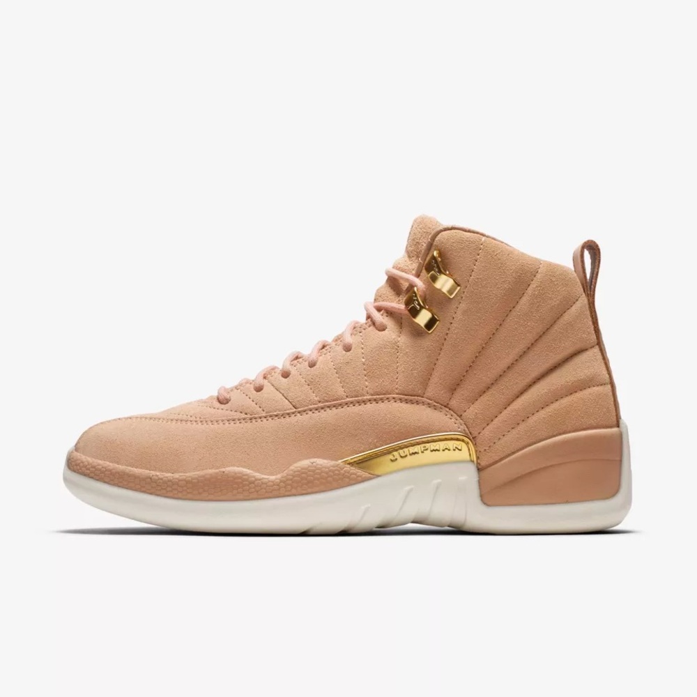 Nike Air Jordan 12 Retro in Vachetta Tan Suede Gold Leather Jordans women’s 7.5